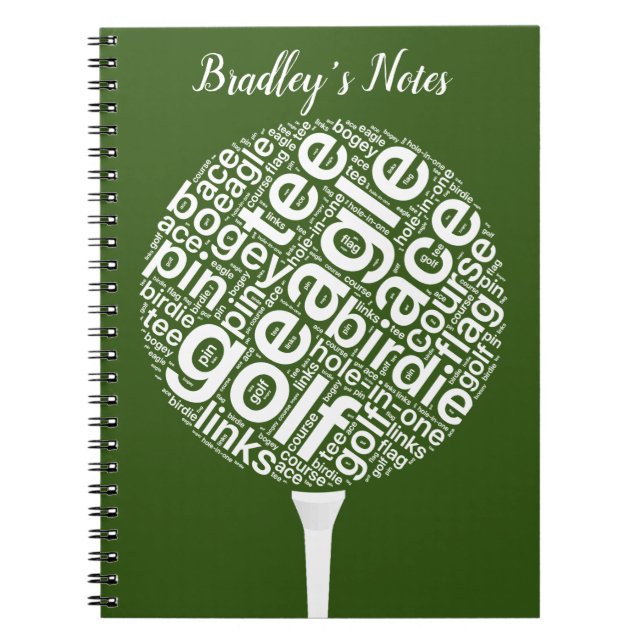 Caderno Espiral Golfe personalizado costume (Frente)