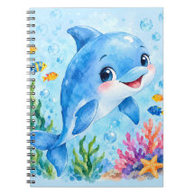 Golfinho Aquarela Fofo Subaquático