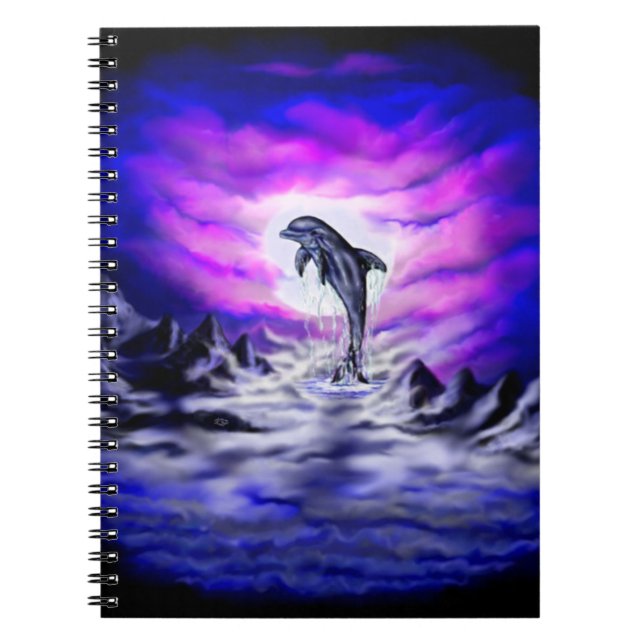 Caderno Espiral Golfinho de Lua (Frente)