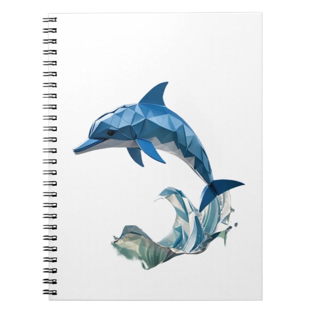 Caderno Espiral Golfinho Origami de volta à escola (Frente)