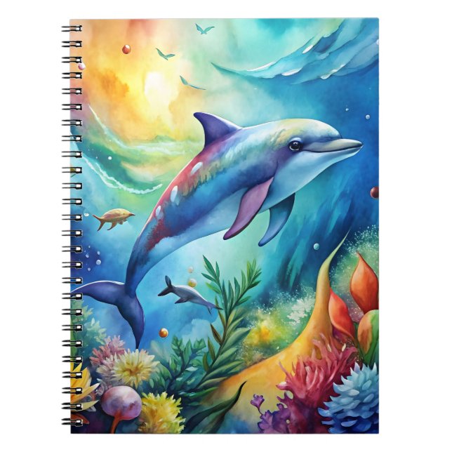 Caderno Espiral Golfinho Pintado (Frente)