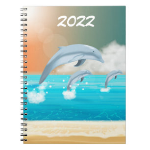 Caderno Espiral golfinho saltando no oceano