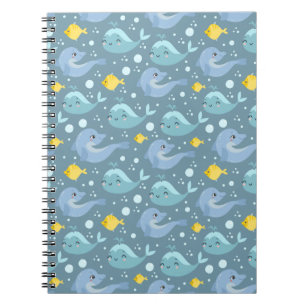 Caderno Espiral Golfinhos, Baleias e Peixes