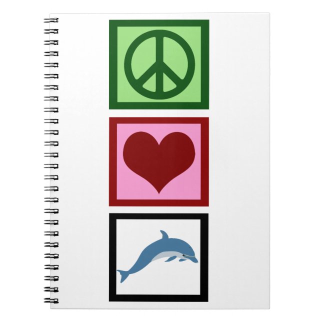 Caderno Espiral Golfinhos do Peace Love (Frente)