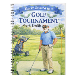 Caderno Espiral Golfista está relaxando no curso de golfe aposenta