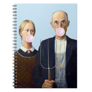 Caderno Espiral Goma de bolha rosa soprada gótica americana