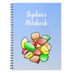 Caderno Espiral Gomas de vinho inglesas coloridas e deliciosas