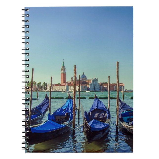 Caderno Espiral Gondolas em Veneza, Itália (Frente)