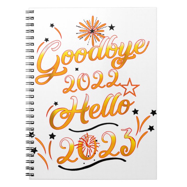 Caderno Espiral Goodbye 2022 Hello 2023 - Fireworks Happy New Year (Frente)