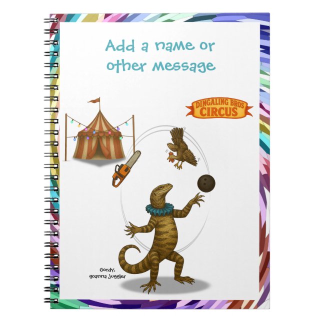 Caderno Espiral Gordy, goanna juggler (Frente)