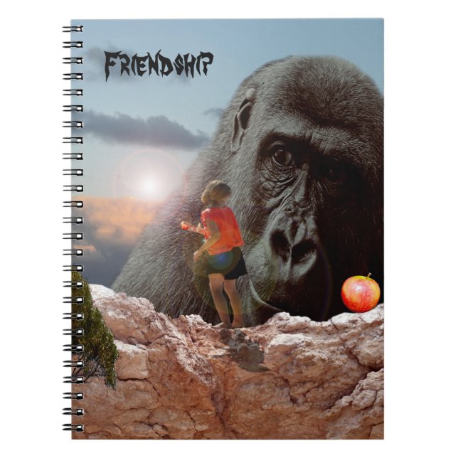 Caderno Espiral Gorilla Encontra Um Amigo, (Frente)
