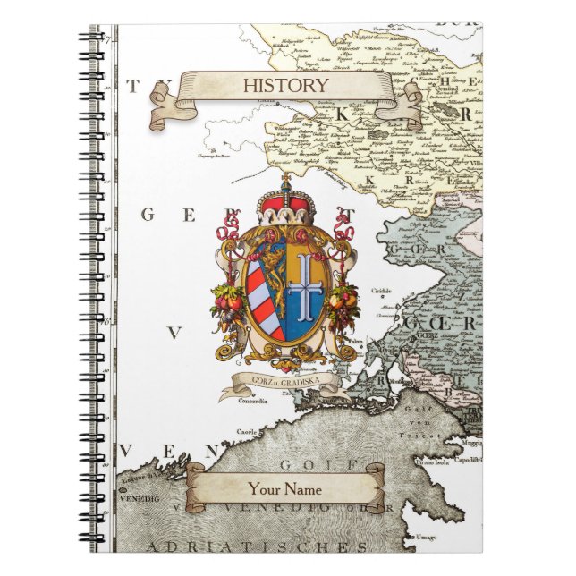 Caderno Espiral Gorizia e Gradisca no notebook Europa dos anos 170 (Frente)