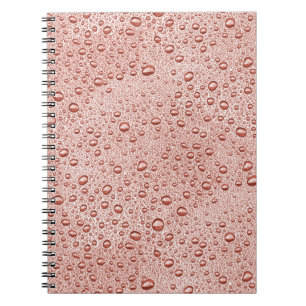 Caderno Espiral Gotas de água alaranjadas do pêssego