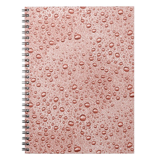 Caderno Espiral Gotas de água de pessegueira laranja (Frente)