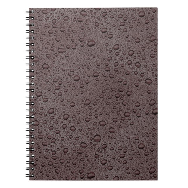 Caderno Espiral Gotas de água marrom da Maroon (Frente)