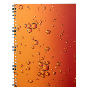 Caderno Espiral Gotas de água na superfície laranja