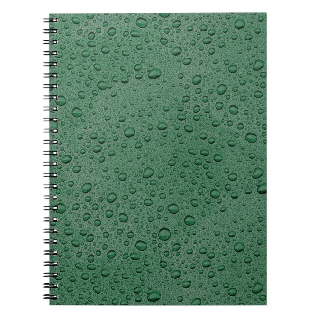 Caderno Espiral Gotas de água verde (Frente)
