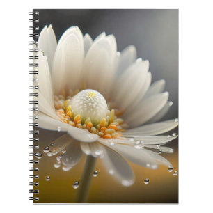 Caderno Espiral Gotas de Flor Calmo Natureza Tranquila Fluxo Pacíf