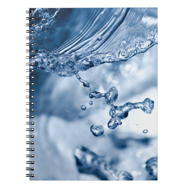 Caderno Espiral Gotas deliciosas de água azul clara (Frente)