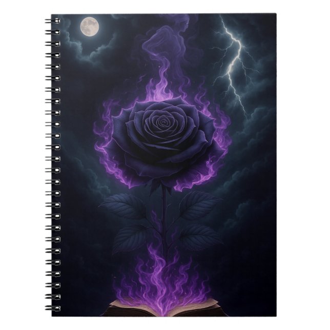 Caderno Espiral Goth Flame Rose (Frente)