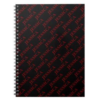 Caderno Espiral Goth Menina Vermelho & Preto Nome Feminino Escritó