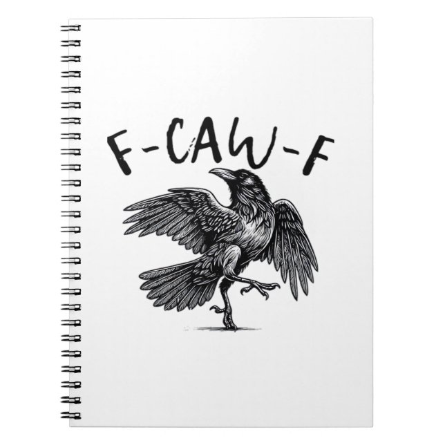 Caderno Espiral Gothic Funny F Caw F Crow Aesthetic Casual Look (Frente)