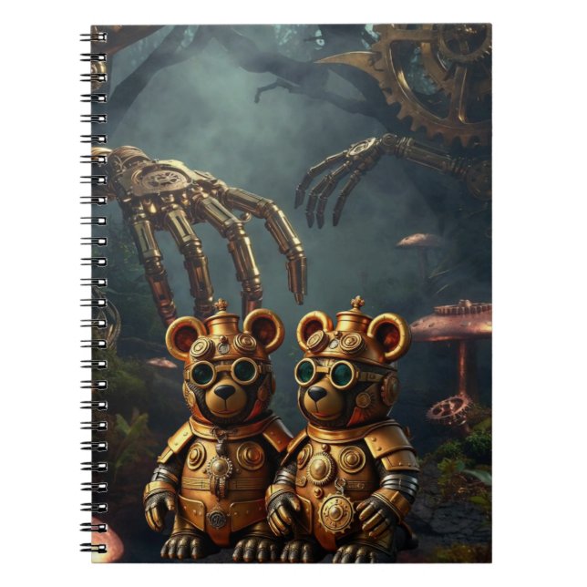 Caderno Espiral Gothic Mechanical Dark Forest Steampunk Gummy Bear (Frente)