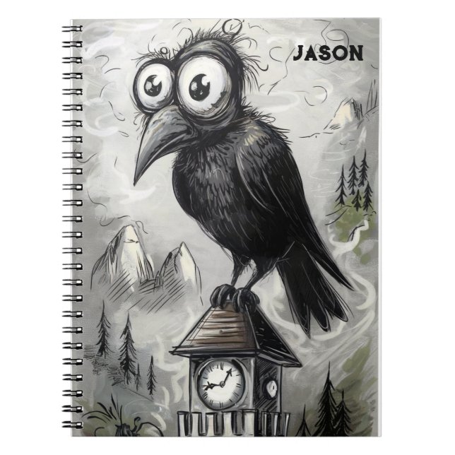 Caderno Espiral Gótica Black Crow Spooky (Frente)