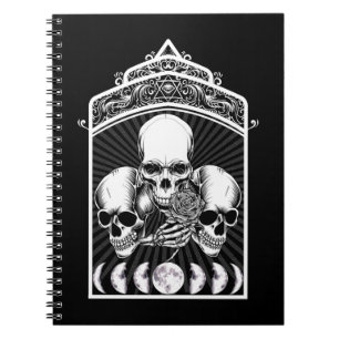 Caderno Espiral Gótica Cânpulas da Lua Fases da Lua