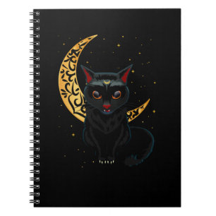 Caderno Espiral Gótica Negra Crescente Gótica Gótica Gatinho Gótic