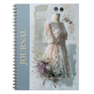 Caderno Espiral Gótica Vitoriana Pequeno Vestido Negro LBD Beige