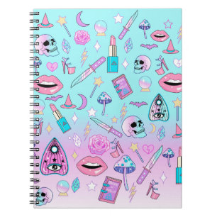 Caderno Espiral Gótico do Pastel Testemunha Gentil - Cute Kawaii