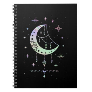 Caderno Espiral Gótico Espiritual do Pastel Testemunha da Lua