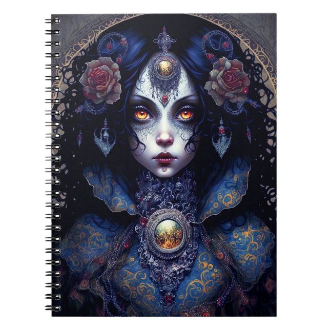 Caderno Espiral Gótico Lady Gothic Fantasy Art (Frente)
