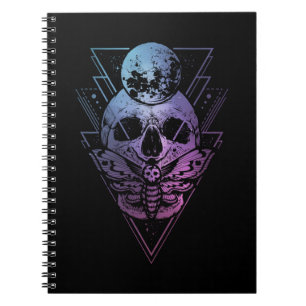 Caderno Espiral Gótico Moon Gótico Gótica Wicca Crescente Lunar Ma
