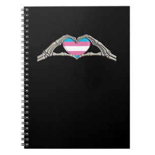 Caderno Espiral Gótico Transgênero Cardíaco Mão Óssea
