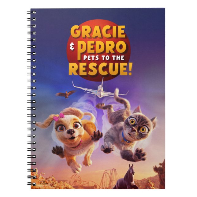 Caderno Espiral Gracie & Pedro: Animais de Estimação Salvadores! (Frente)
