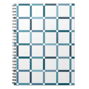 Caderno Espiral Grade Colorida com Tons de Mar Espaço Negativo Cor