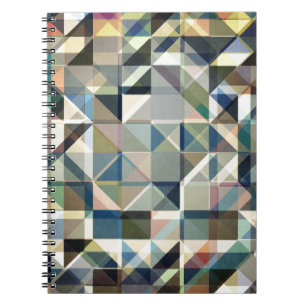 Caderno Espiral Grade de Tom da Terra Abstrato