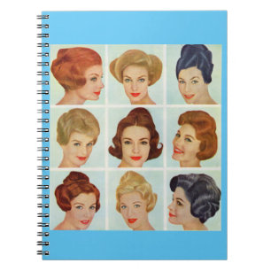 Caderno Espiral grade dos penteados dos anos 60