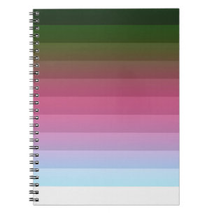 Caderno Espiral Gradient ombre stripe branda fina e multicolo