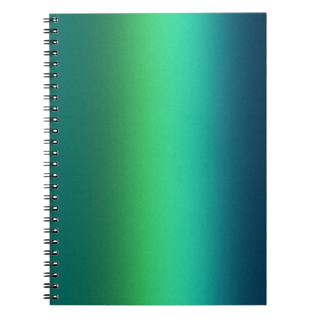 Caderno Espiral Gradiente Abstrato Verde Turquesa Fundo Moderno (Frente)