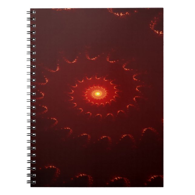 Caderno Espiral Gradiente de espiral vermelho fiery (Frente)
