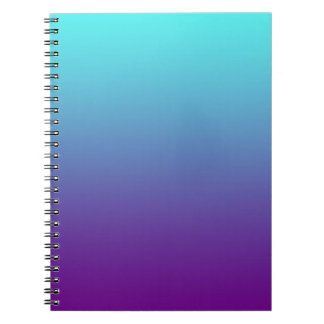 Caderno Espiral Gradiente de Fundo Simples Turquesa Azul Roxo