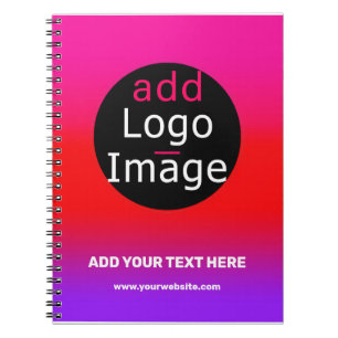 Caderno Espiral Gradiente de negócios personalizável magenta e rox