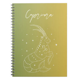 Caderno Espiral Gradiente de sigla de estrela do horóscopo-zodiaco