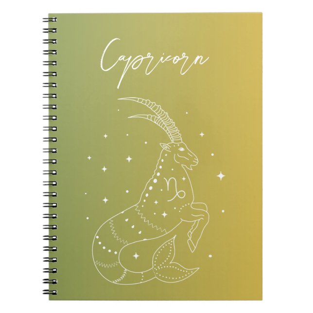 Caderno Espiral Gradiente de sigla de estrela do horóscopo-zodiaco (Frente)