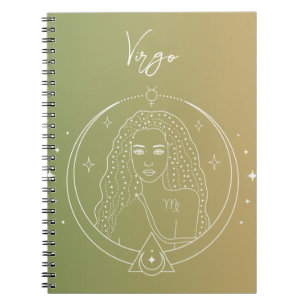 Caderno Espiral Gradiente de sinal de estrela do horóscopo do Virg