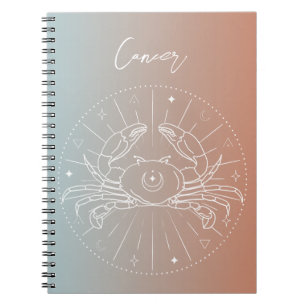 Caderno Espiral gradiente de sinal de estrela do horóscopo zodiaco