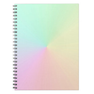 Caderno Espiral Gradiente Mudado Ombre Arco-Íris Estético Pastel